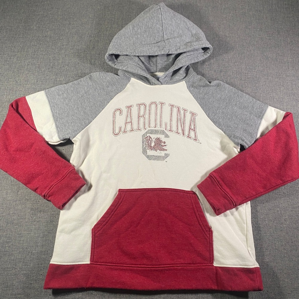Champion Carolina Gamecocks NCAA Hoodie Sweatshirt Gray Red White XS
